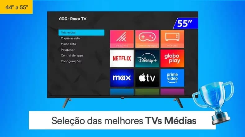 Seleção as melhores ofertas de TVs médias